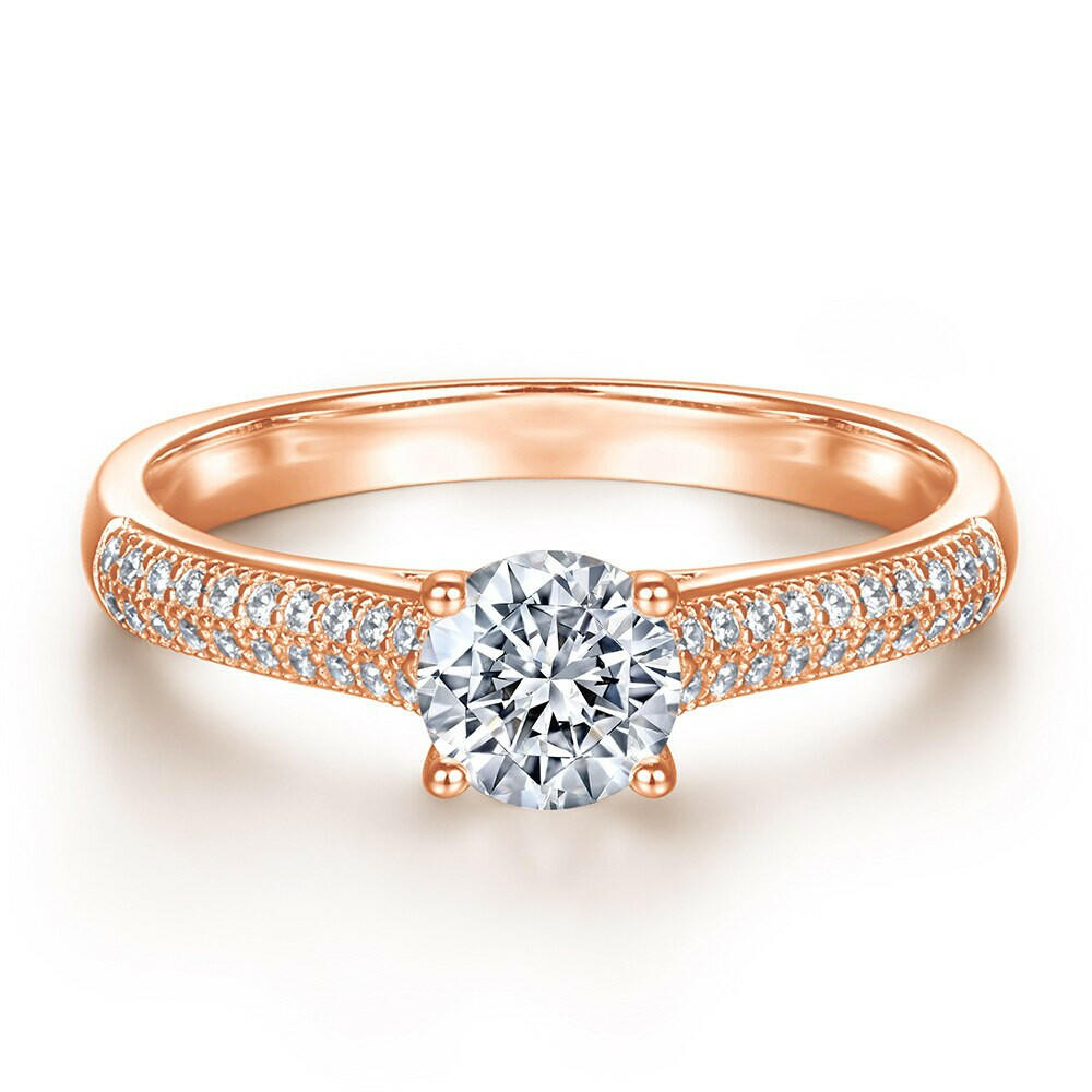 0.8 Ct Round Diamond Engagement Ring Set-Evani Naomi Jewelry