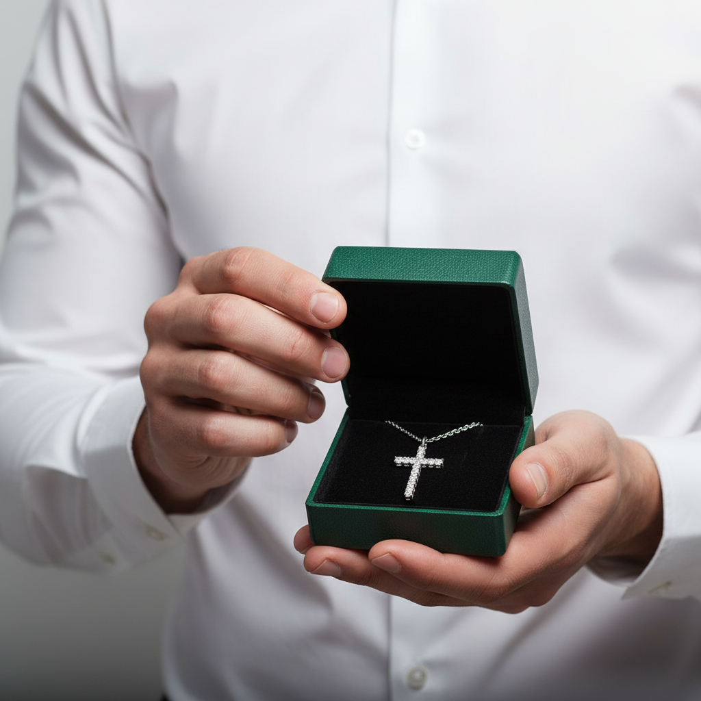 0.90 ct Diamond OptionNecklace with Cross Pendant