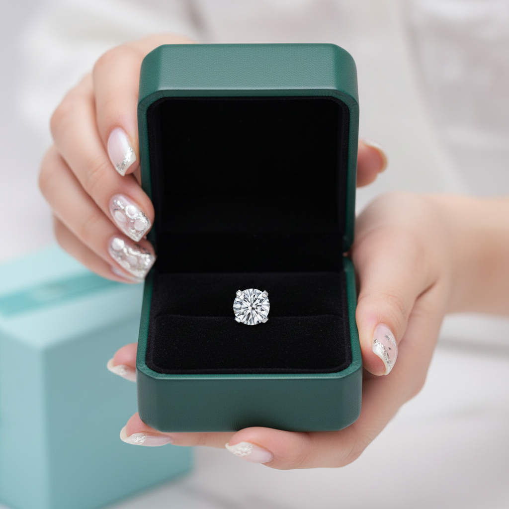 1 Piece Round-cut 0.50 ct Diamond Option Earring