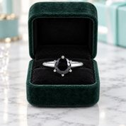 1.0 Ct Black Round Cut Diamond Option Engagement Ring