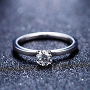 10k White Gold Round Diamond Solitaire Engagement Ring-Evani Naomi Jewelry