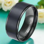 10mm Black Titanium Men's Wedding Band-Evani Naomi Jewelry