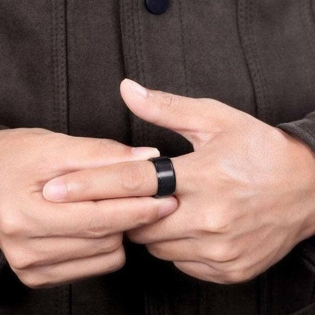 10mm Black Titanium Men's Wedding Band-Evani Naomi Jewelry