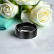 10mm Black Titanium Men's Wedding Band-Evani Naomi Jewelry