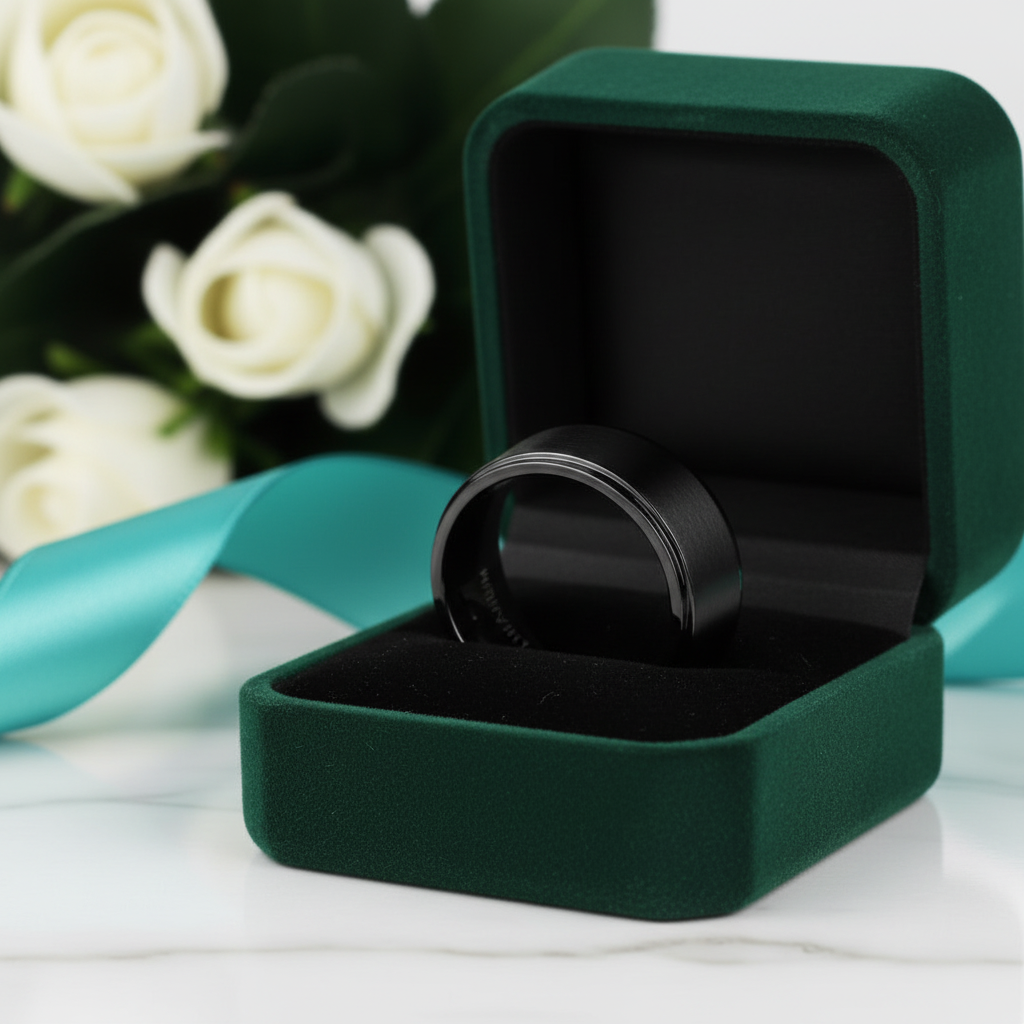10mm Black Titanium Men's Wedding Band - Evani Naomi Jewelry