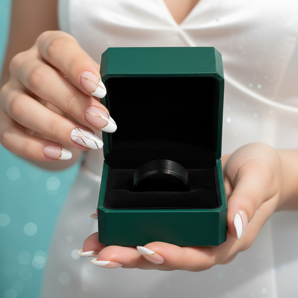 10mm Black Titanium Men's Wedding Band - Evani Naomi Jewelry
