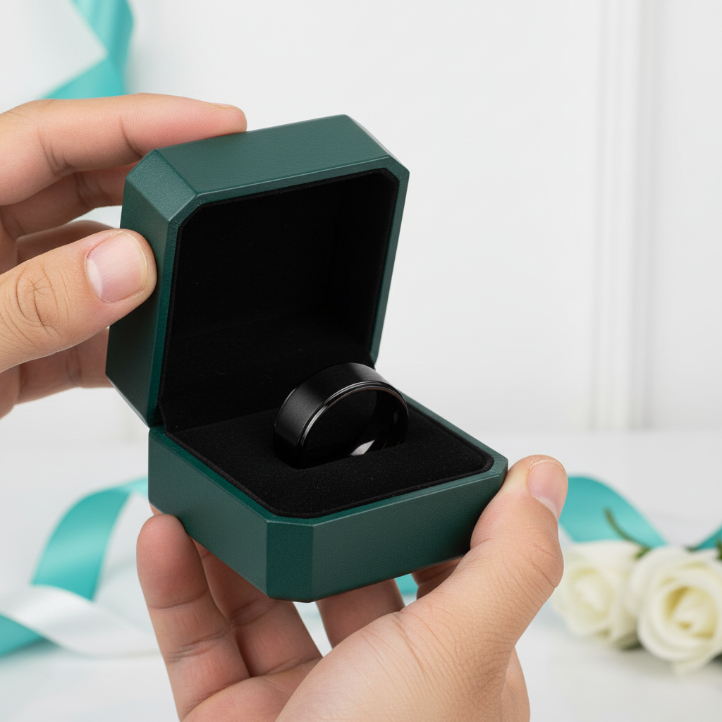 10mm Black Titanium Men's Wedding Band - Evani Naomi Jewelry