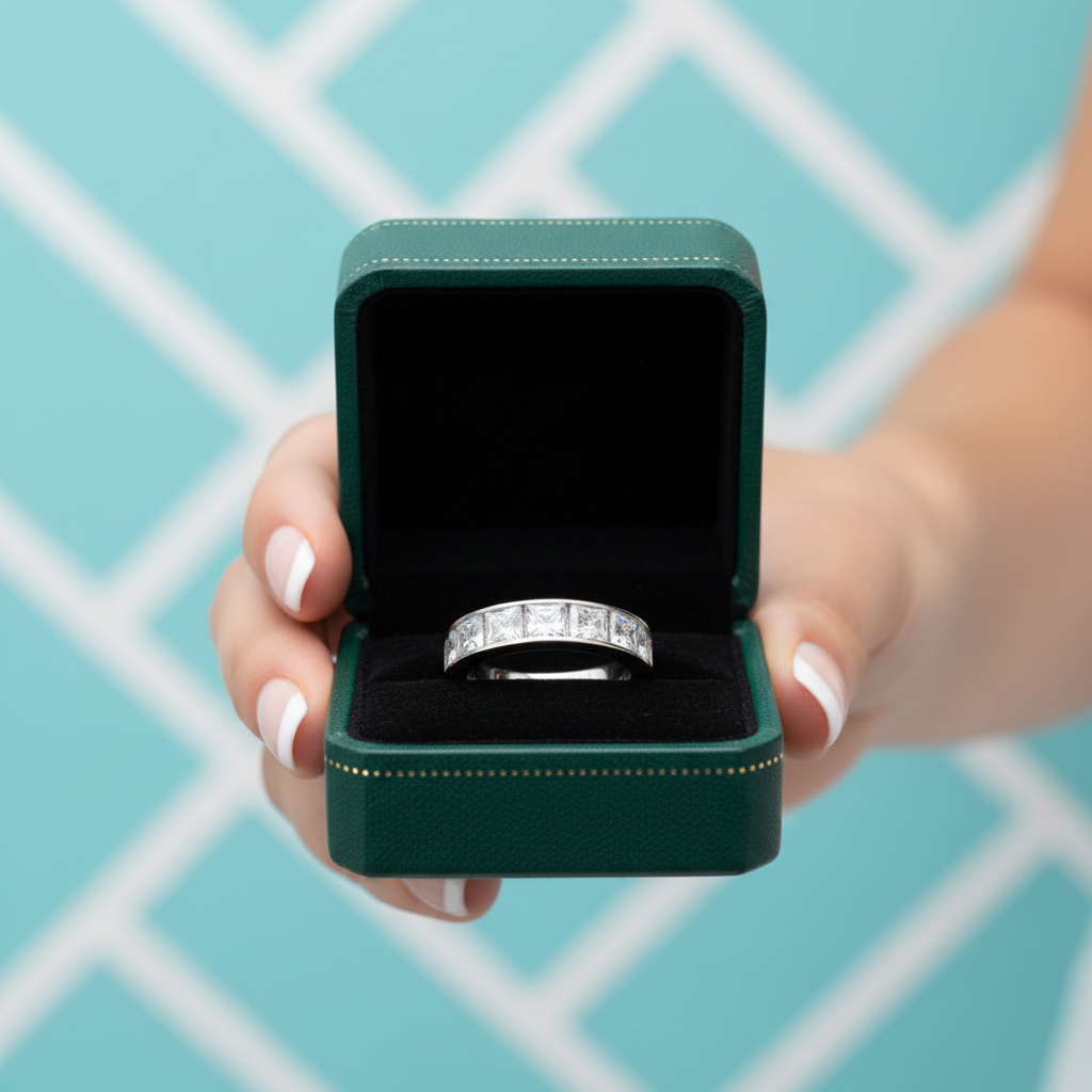 12.0 Ctw Princess Cut Diamond OptionEternity Wedding Band - Evani Naomi Jewelry