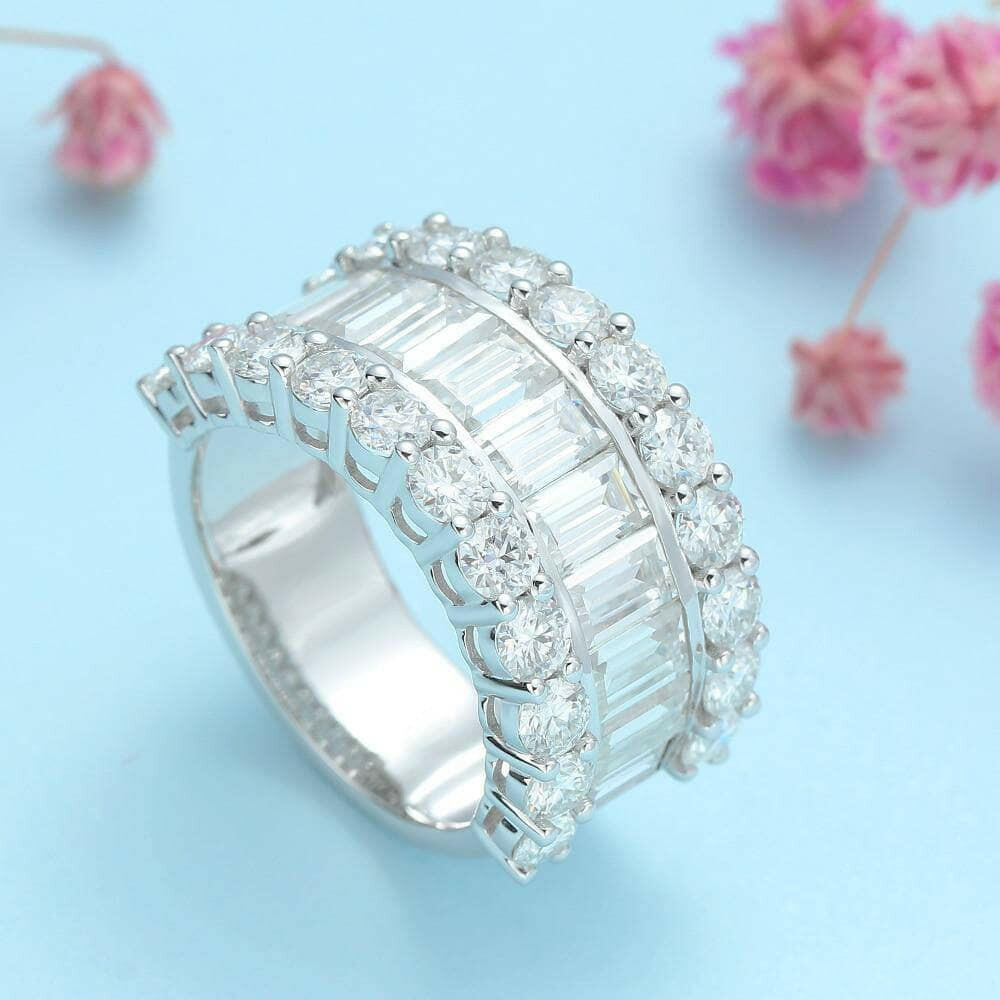 14K Gold Baguette Cut Diamond Wedding Band-Evani Naomi Jewelry