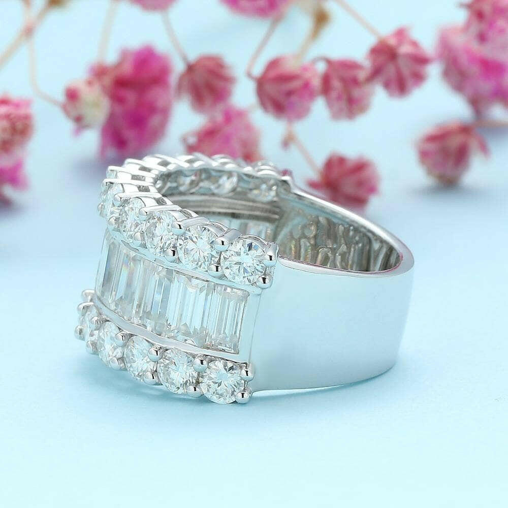 14K Gold Baguette Cut Diamond Wedding Band-Evani Naomi Jewelry