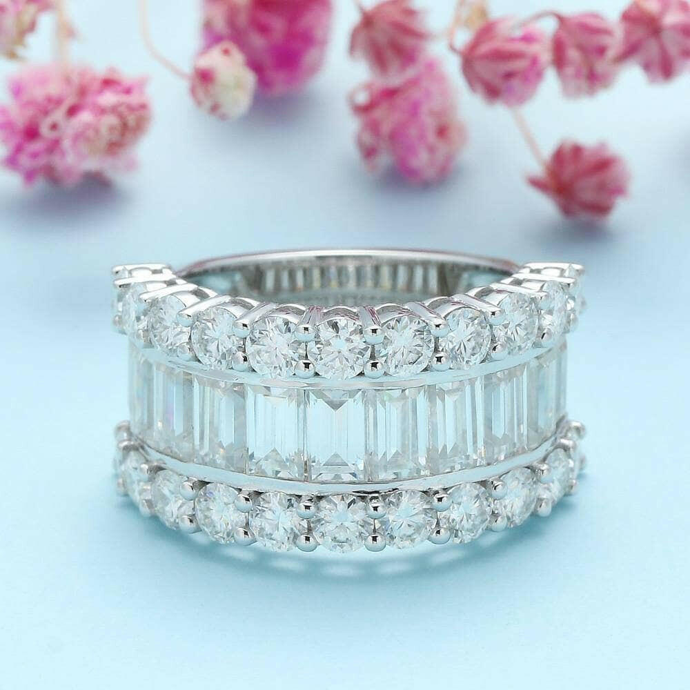 14K Gold Baguette Cut Diamond Wedding Band-Evani Jewelry