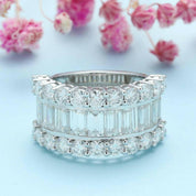 14K Gold Baguette Cut Diamond Wedding Band-Evani Naomi Jewelry