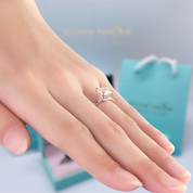 14K Rose Gold 1.0 Ct Princess Cut Diamond Engagement Ring-Evani Naomi Jewelry