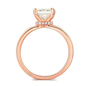 14K Rose Gold 1.0 Ct Princess Cut Diamond Engagement Ring-Evani Naomi Jewelry