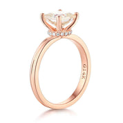 14K Rose Gold 1.0 Ct Princess Cut Diamond Engagement Ring-Evani Naomi Jewelry