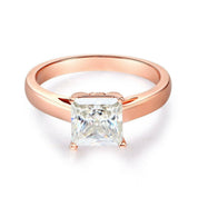 14K Rose Gold 1.0 Ct Princess Cut Engagement Ring-Evani Naomi Jewelry