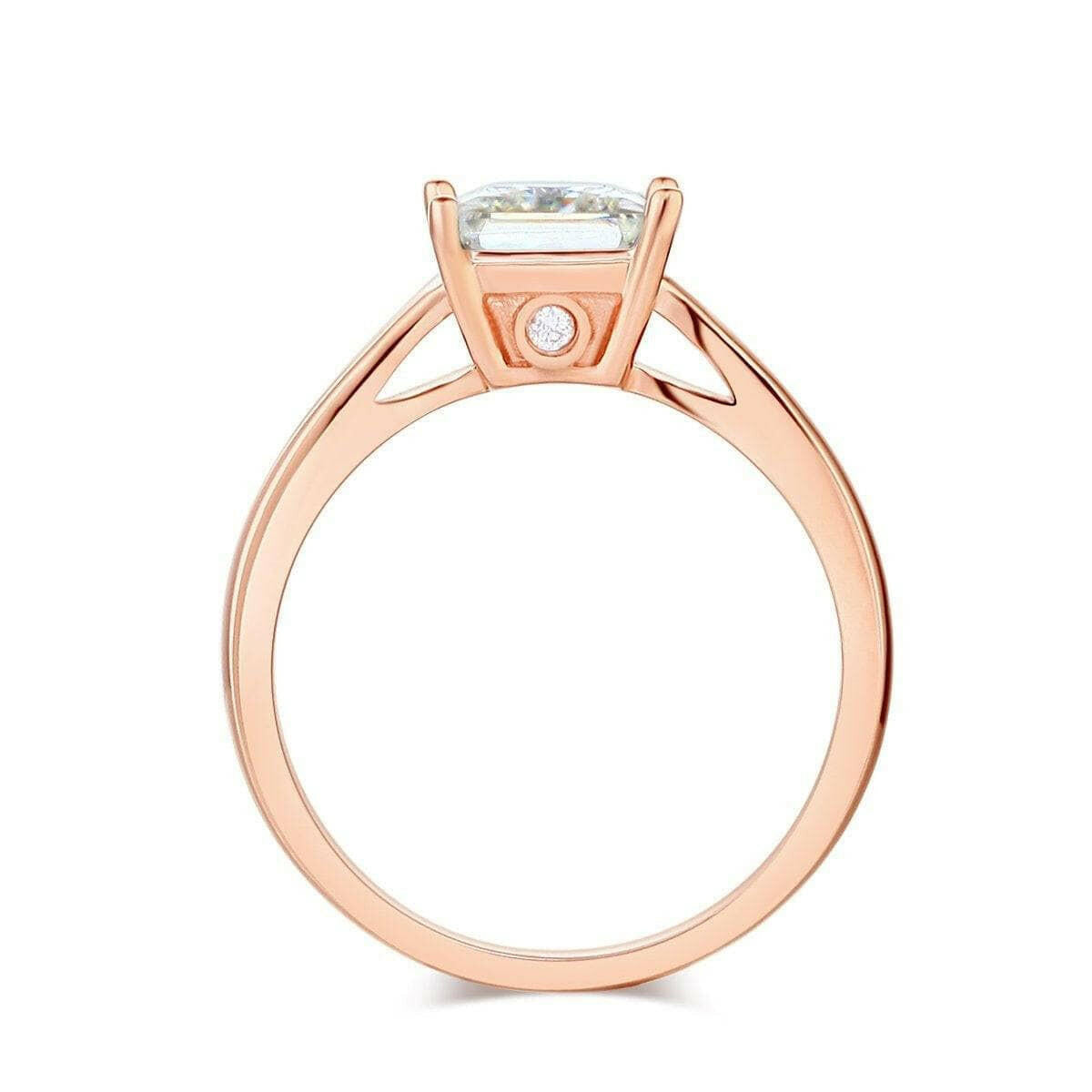 14K Rose Gold 1.0 Ct Princess Cut Engagement Ring-Evani Naomi Jewelry