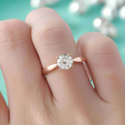 14K Rose Gold 1.0 Ct Round Diamond Solitaire Engagement Ring-Evani Naomi Jewelry