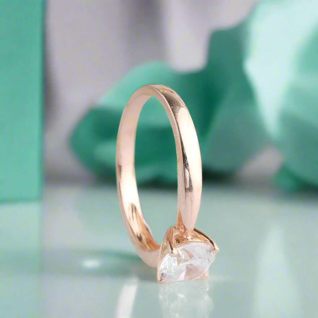 14K Rose Gold 1.0 Ct Round Diamond Solitaire Engagement Ring-Evani Naomi Jewelry