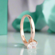 14K Rose Gold 1.0 Ct Round Diamond Solitaire Engagement Ring-Evani Naomi Jewelry