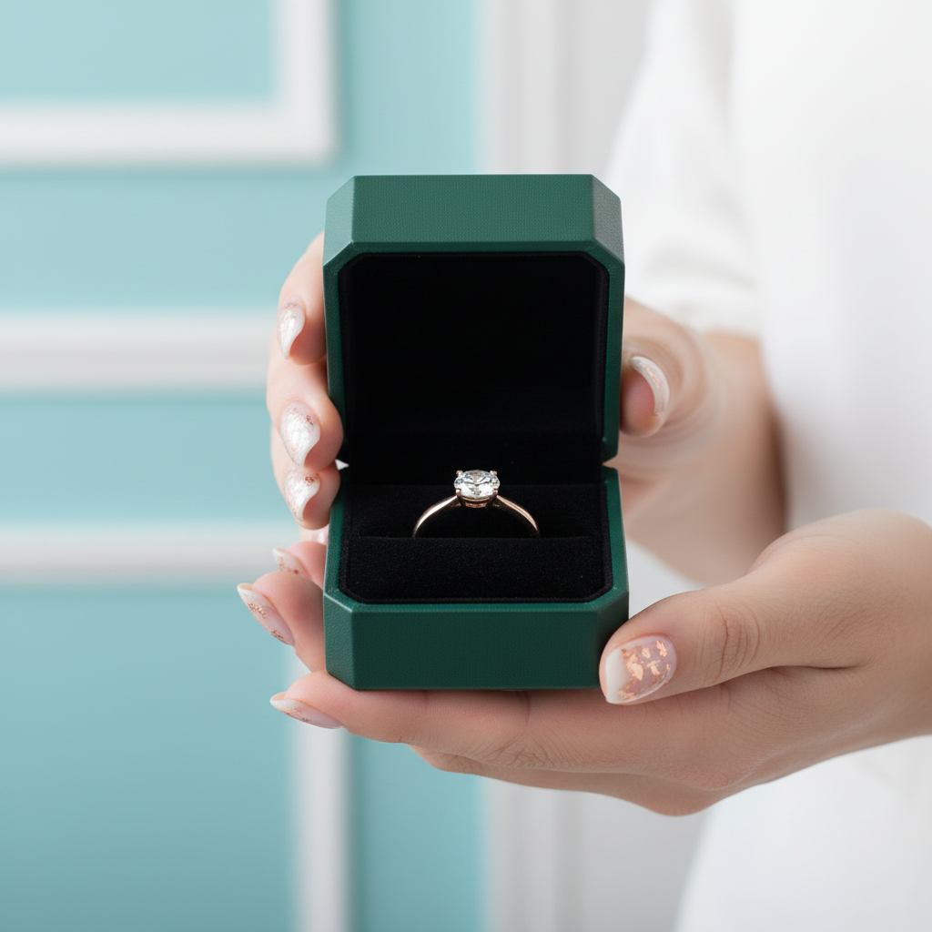 14K Rose Gold 1.0 Ct Round Diamond Option Solitaire Engagement Ring