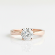 14K Rose Gold 1.0 Ct Round Diamond Option Solitaire Engagement Ring