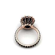 14K Rose Gold 2.0 Ct Round Black Diamond Engagement Ring-Evani Naomi Jewelry