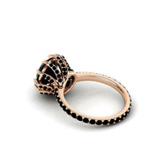 14K Rose Gold 2.0 Ct Round Black Diamond Engagement Ring-Evani Naomi Jewelry