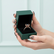 14K Rose Gold 2.0 Ct Round Black Diamond Option Engagement Ring - Evani Naomi Jewelry