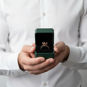 14K Rose Gold 2.0 Ct Round Black Diamond Option Engagement Ring - Evani Naomi Jewelry