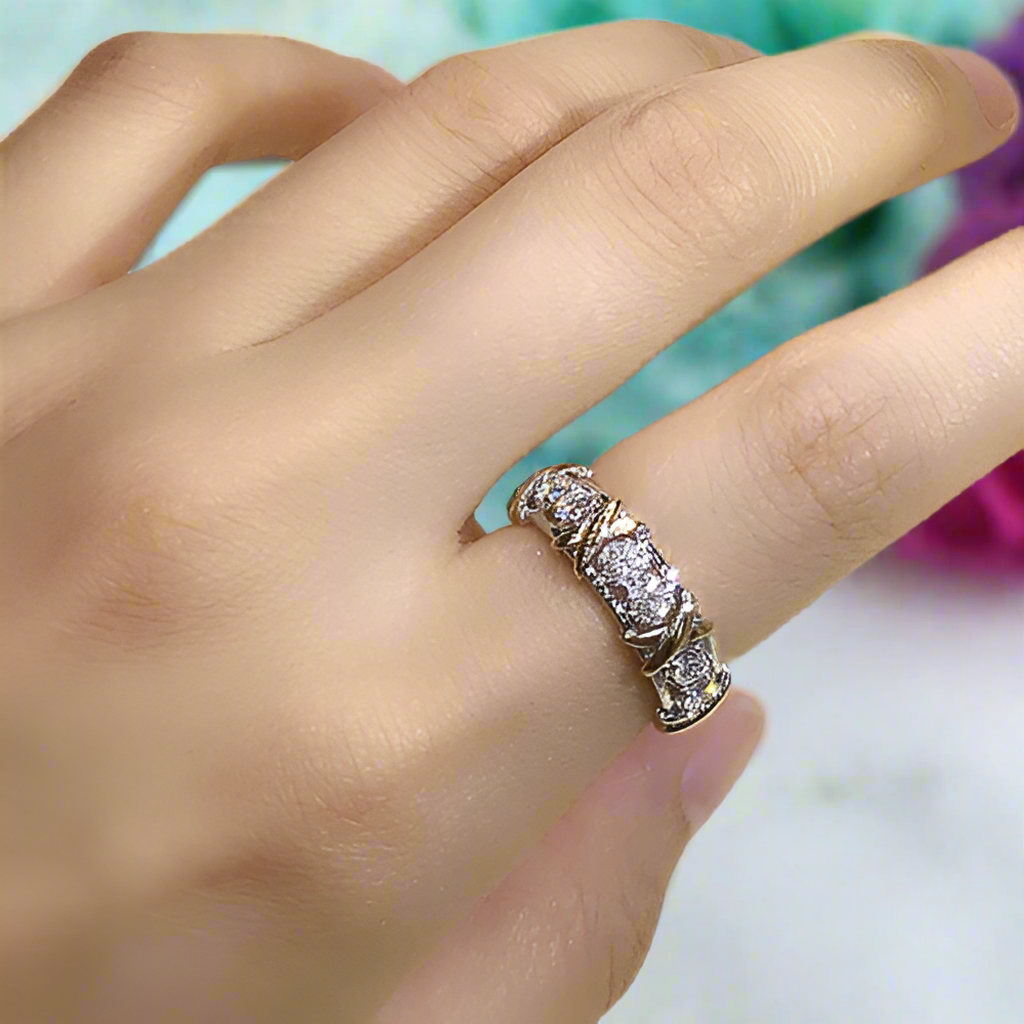 14K Rose Gold Diamond Wedding Band-Evani Naomi Jewelry