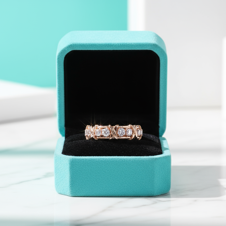 14K Rose Gold Diamond Wedding Band