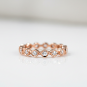 14K Rose Gold Round Diamond OptionEternity Wedding Band - Evani Naomi Jewelry