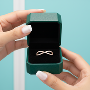 14K Rose Gold Split Shank Wedding Band with Round Diamonds - Evani Naomi Jewelry
