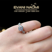 14K White Gold 0.8 Ct Round Cut Diamond Engagement Ring-Evani Naomi Jewelry