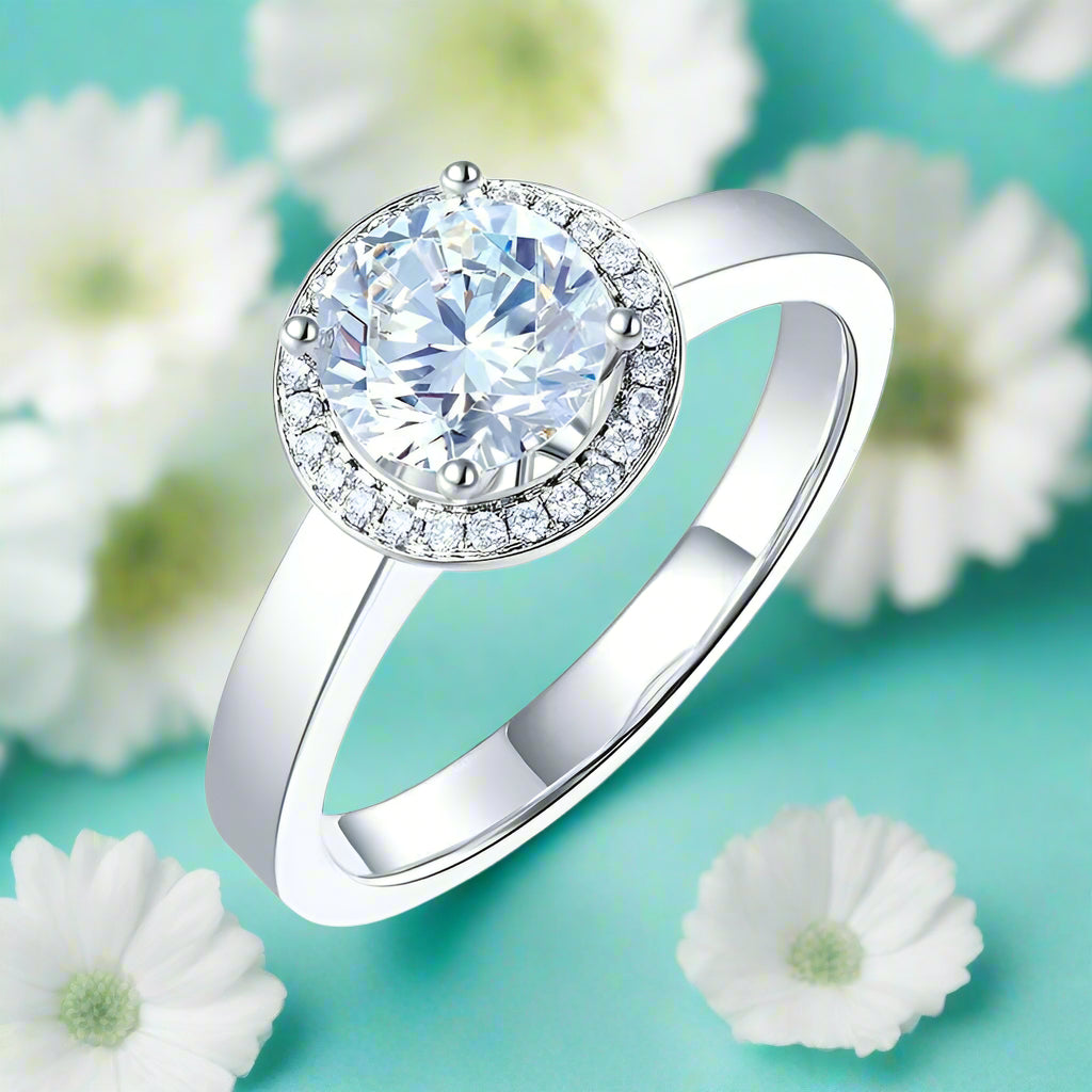 14K White Gold 1.0 Ct Diamond Engagement Ring-Evani Jewelry