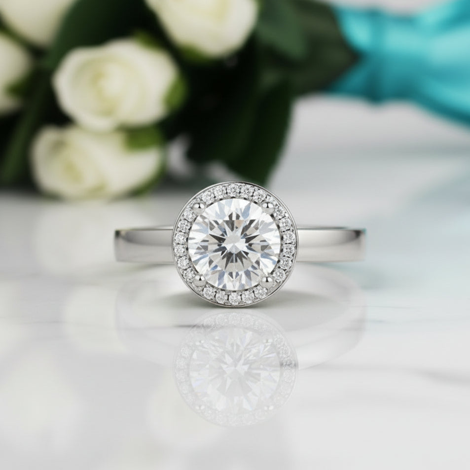 14K White Gold 1.0 Ct Diamond Engagement Ring-Evani Jewelry