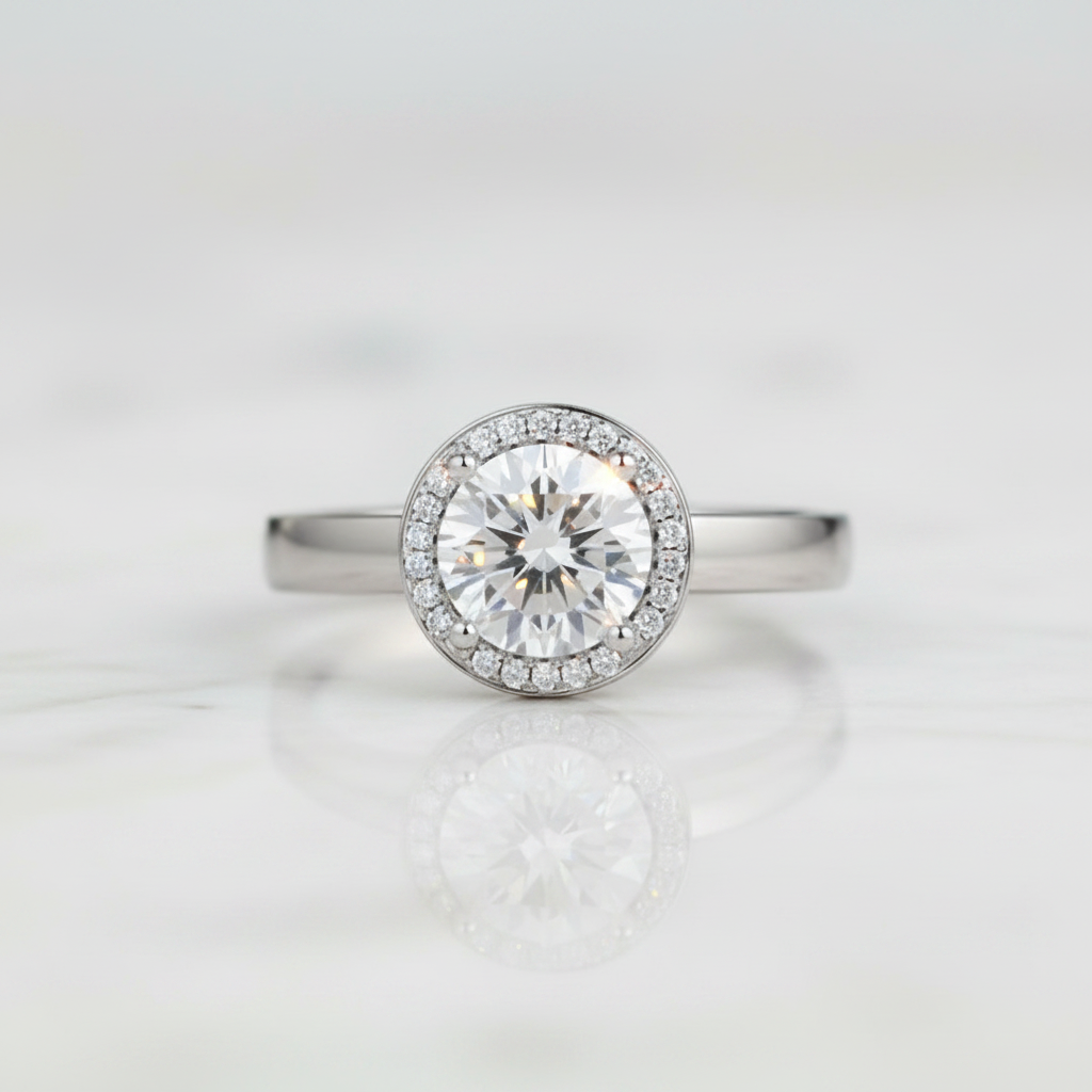 14K White Gold 1.0 Ct Diamond Option Engagement Ring