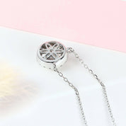 14K White Gold 1.0 Ct Diamond Halo Pendant Necklace-Evani Naomi Jewelry