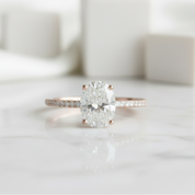 14K White Gold 1.0 Ct Oval Cut Diamond Engagement Ring-Evani Jewelry