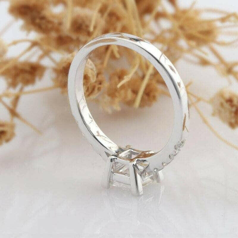 14K White Gold 1.0 Ct Princess Cut Engagement Ring-Evani Naomi Jewelry