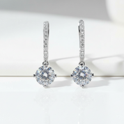 14K White Gold 1.0 Ct Round Diamond OptionDrop Earrings - Evani Naomi Jewelry