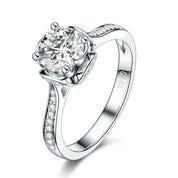 14K White Gold 1.0 Ct Round Diamond Engagement Ring-Evani Naomi Jewelry