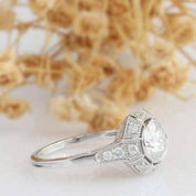 14K White Gold 1.0 Ct Round Diamond Engagement Ring-Evani Naomi Jewelry