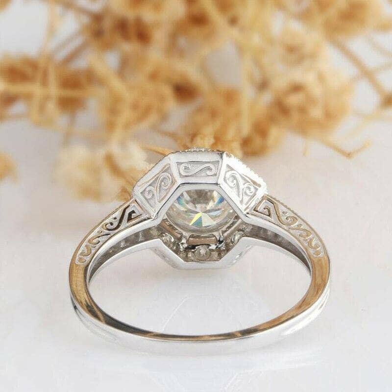 14K White Gold 1.0 Ct Round Diamond Engagement Ring-Evani Naomi Jewelry