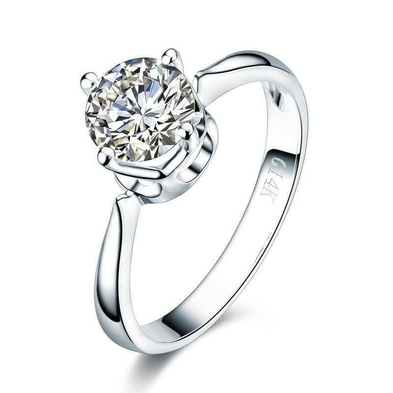 14K White Gold 1.0 Ct Solitaire Engagement Ring-Evani Naomi Jewelry