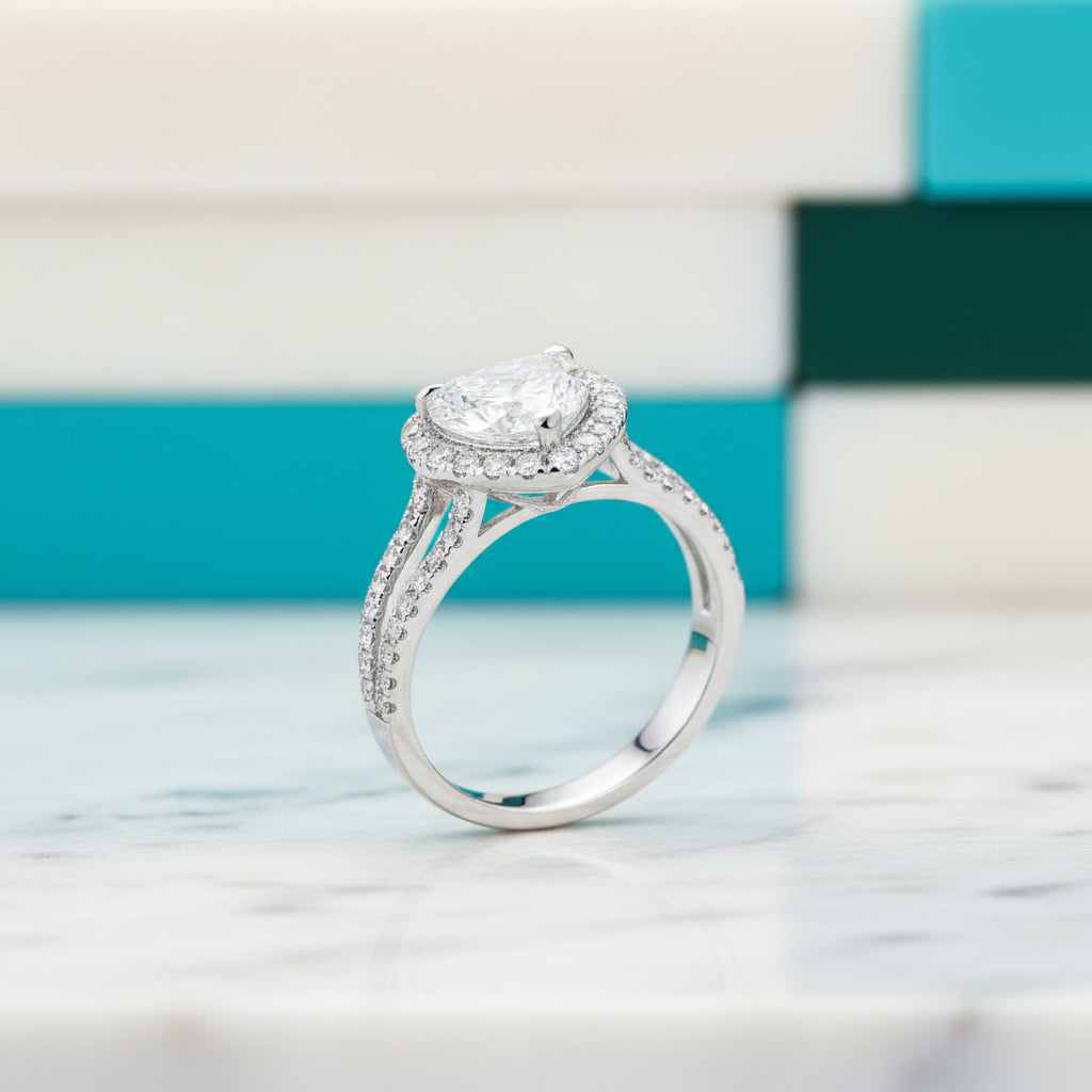 14K White Gold 2.0 Ct Heart Shaped Diamond Engagement Ring-Evani Jewelry