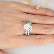 14K White Gold 2.0 Ct Round Diamond Engagement Ring Set-Evani Naomi Jewelry