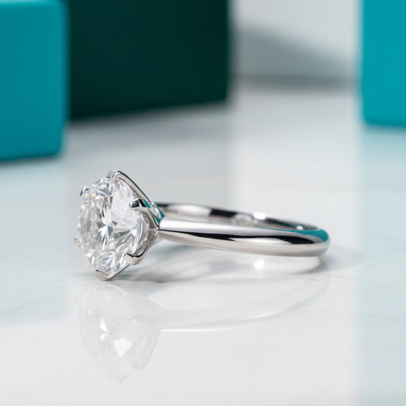 14K White Gold 3.0 Ct Diamond Engagement Ring-Evani Jewelry