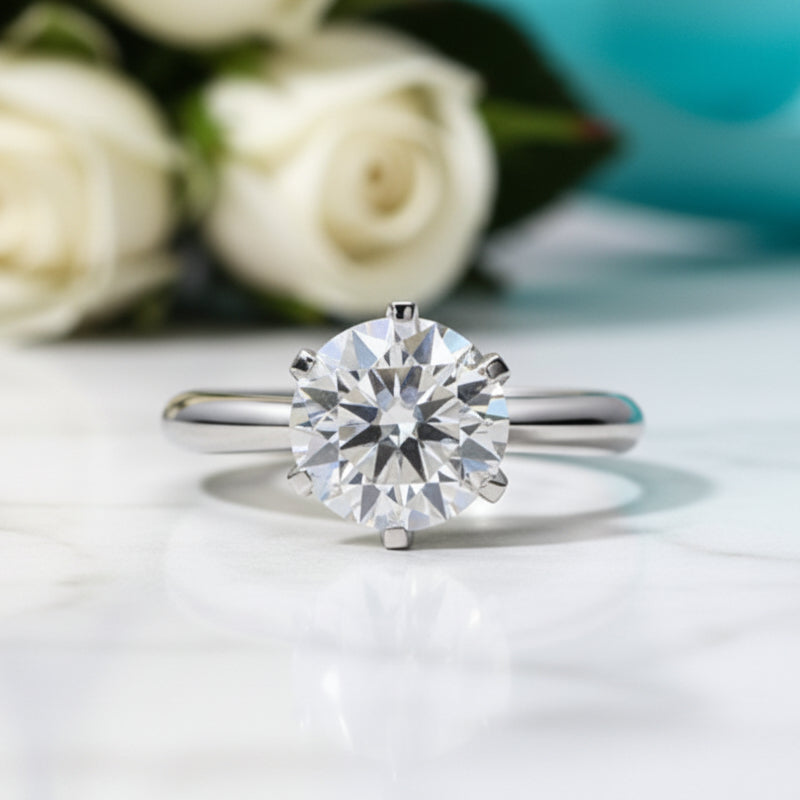 14K White Gold 3.0 Ct Diamond Engagement Ring-Evani Jewelry